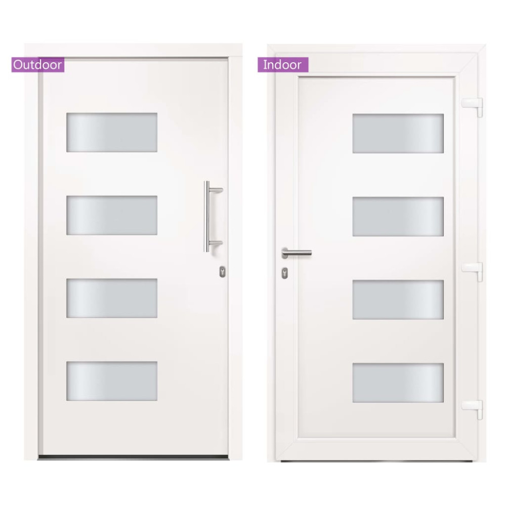 Produktbild för Ytterdörr aluminium och PVC vit 110x210 cm