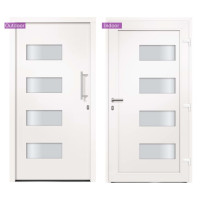 Produktbild för Ytterdörr aluminium och PVC vit 110x210 cm