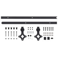 Produktbild för Skjutdörr med beslag 90x210 cm massiv furu