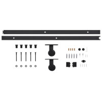 Produktbild för Skjutdörr med beslag 100x210 cm massiv furu