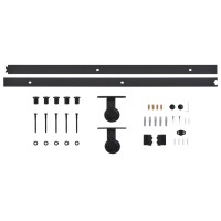 Produktbild för Skjutdörr med beslag 90x210 cm massiv furu