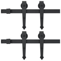 Produktbild för Skjutdörrsbeslag 2 st 200 cm stål svart