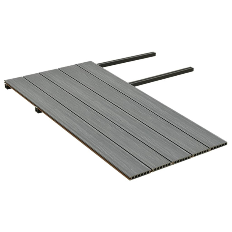 Produktbild för WPC-golvplattor med tillbehör brun och grå 10 m² 2,2 m