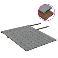 Miniatyr av produktbild för WPC-golvplattor med tillbehör brun och grå 16 m² 2,2 m