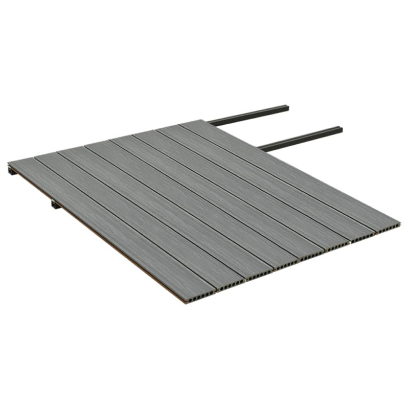 Produktbild för WPC-golvplattor med tillbehör brun och grå 16 m² 2,2 m