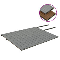 Miniatyr av produktbild för WPC-golvplattor med tillbehör brun och grå 26 m² 2,2 m