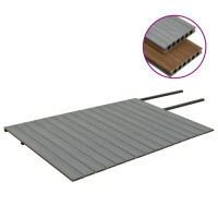 Miniatyr av produktbild för WPC-golvplattor med tillbehör brun och grå 30 m² 2,2 m