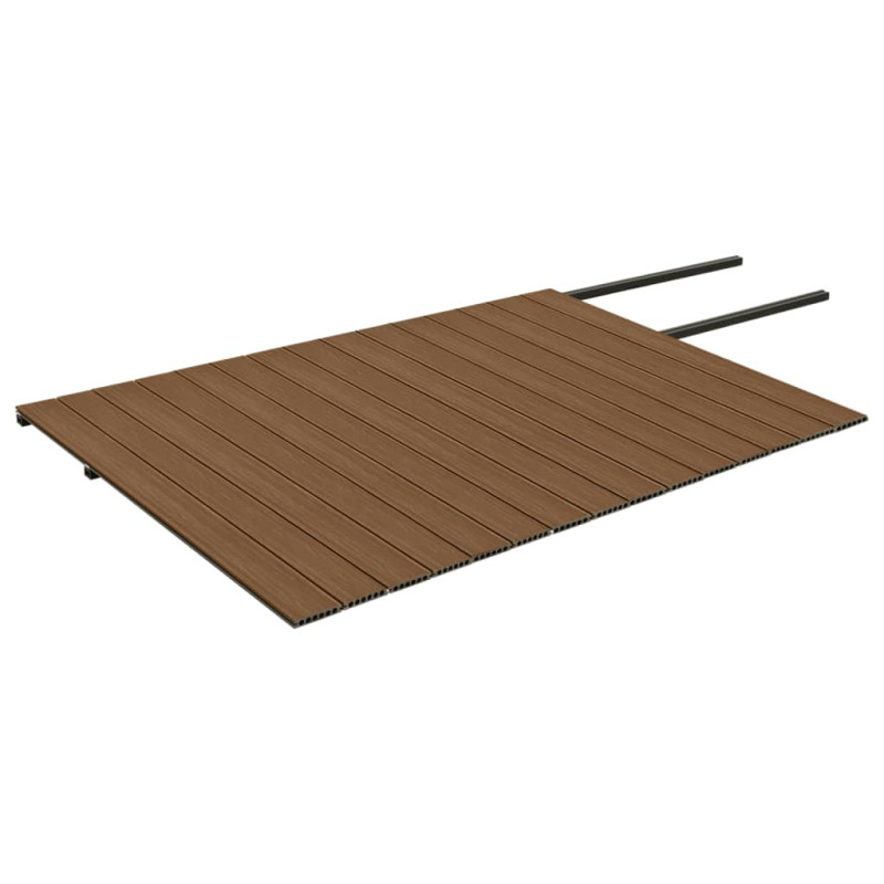 Produktbild för WPC-golvplattor med tillbehör brun och grå 30 m² 2,2 m