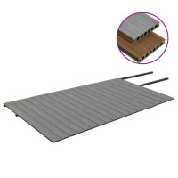Miniatyr av produktbild för WPC-golvplattor med tillbehör brun och grå 36 m² 2,2 m