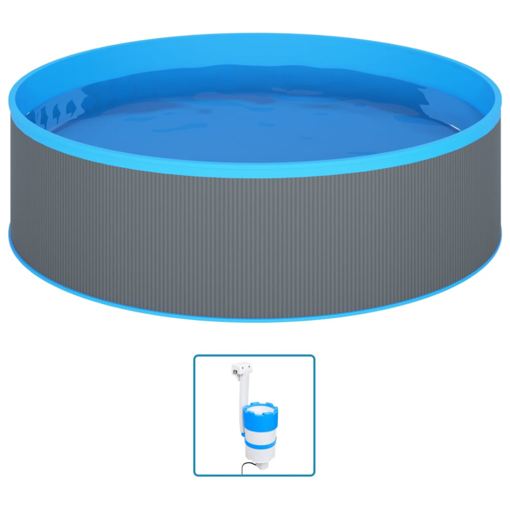 Produktbild för Plaskpool med hängande skimmer och pump 350x90 cm grå
