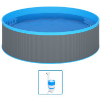 Produktbild för Plaskpool med hängande skimmer och pump 350x90 cm grå