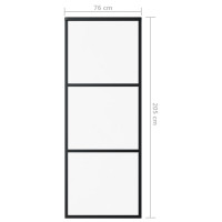 Produktbild för Skjutdörr med beslagset ESG glas och aluminium 76x205 cm