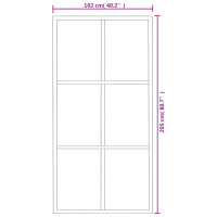 Produktbild för Skjutdörr med beslagset ESG glas och aluminium 102x205 cm