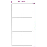 Produktbild för Skjutdörr med beslagset ESG glas och aluminium 102x205 cm