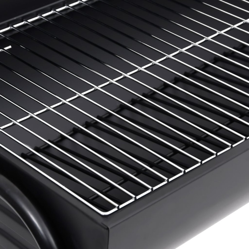 Produktbild för Grilltunna med 2 grillgaller svart 80x95x90 cm stål