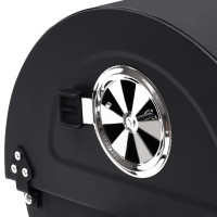 Miniatyr av produktbild för Grilltunna med hjul och bord svart stål 115x85x95 cm