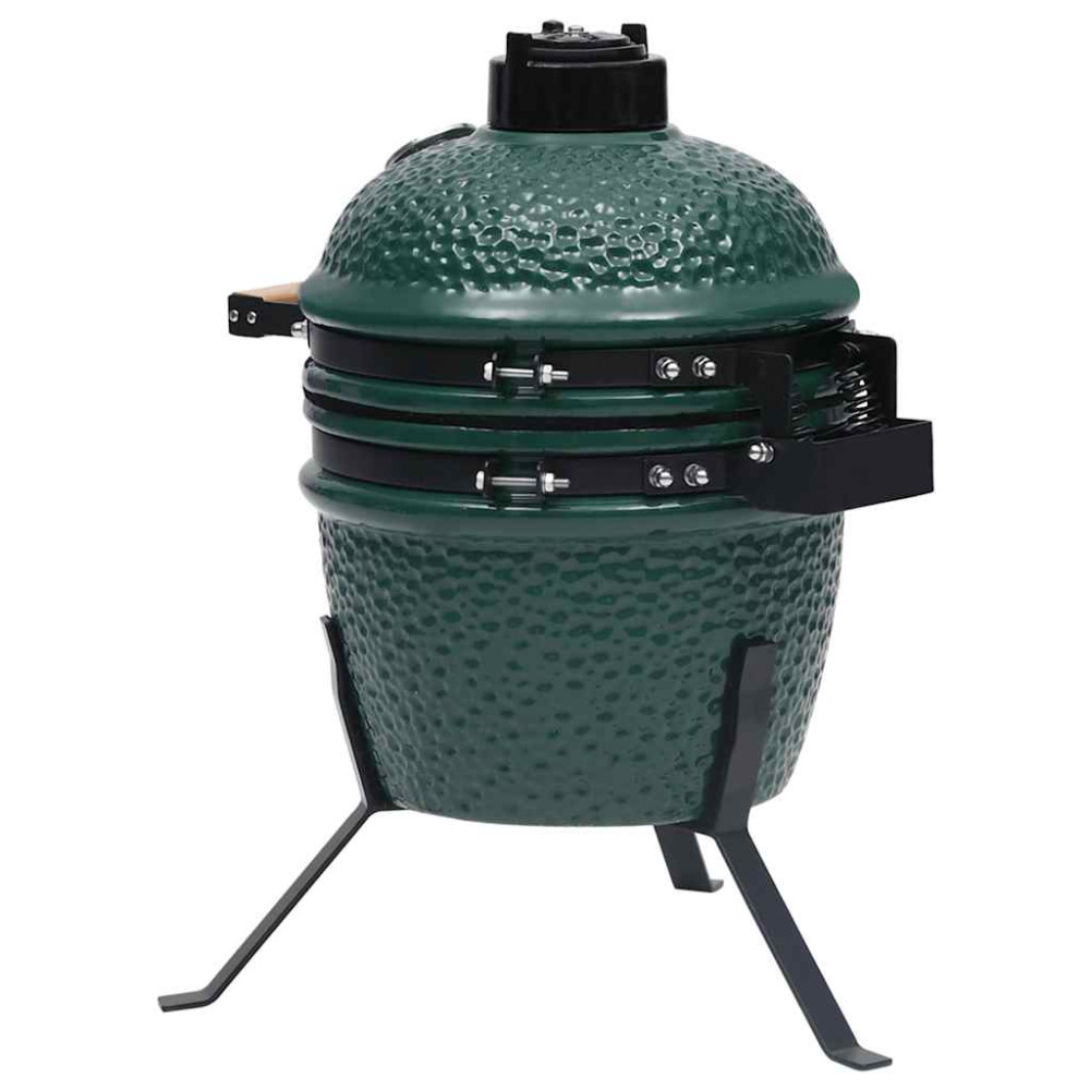 Produktbild för Kamado Rökgrill 2-i-1 keramik 56 cm grön