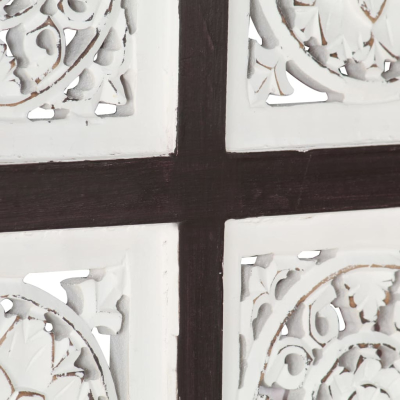 Produktbild för Handsnidad väggpanel MDF 40x40x1,5 cm brun och vit
