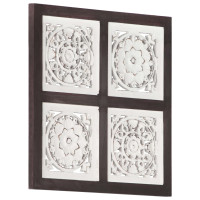 Miniatyr av produktbild för Handsnidad väggpanel MDF 40x40x1,5 cm brun och vit