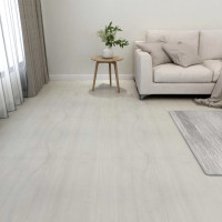 Produktbild för Självhäftande golvplankor 55 st PVC 5,11 m² gräddvit