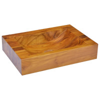 Produktbild för Handfat massiv teak 50x35x10 cm