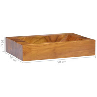 Produktbild för Handfat massiv teak 50x35x10 cm