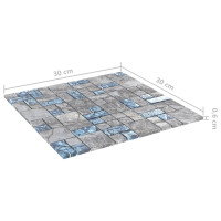 Miniatyr av produktbild för Mosaikplattor 11 st grå och blå 30x30 cm glas