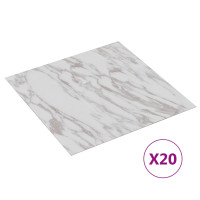 Miniatyr av produktbild för Självhäftande golvplankor 20 st PVC 1,86 vit med marmormönster
