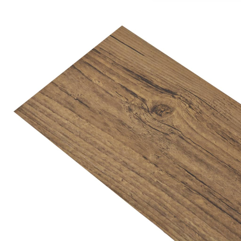 Produktbild för Självhäftande PVC-golvplankor 5,21 m² 2 mm valnötsbrun