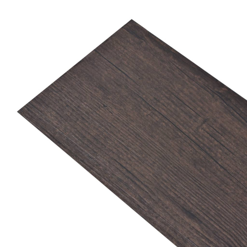 Produktbild för Självhäftande PVC-golvplankor 5,21 m² 2 mm mörkbrun