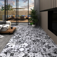 Produktbild för Självhäftande PVC-golvplankor 5,21 m² 2 mm grått mönster
