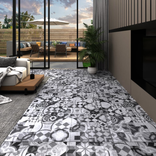 vidaXL Självhäftande PVC-golvplankor 5,21 m² 2 mm grått mönster