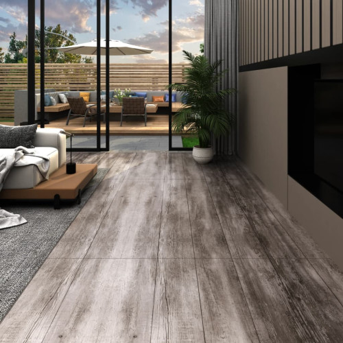vidaXL Självhäftande PVC-golvplankor 5,21 m² 2 mm mattbrunt trä
