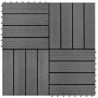 Produktbild för Markplattor 11 st WPC 1m2 30x30 cm grå