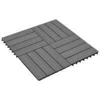 Produktbild för Markplattor 11 st WPC 1m2 30x30 cm grå