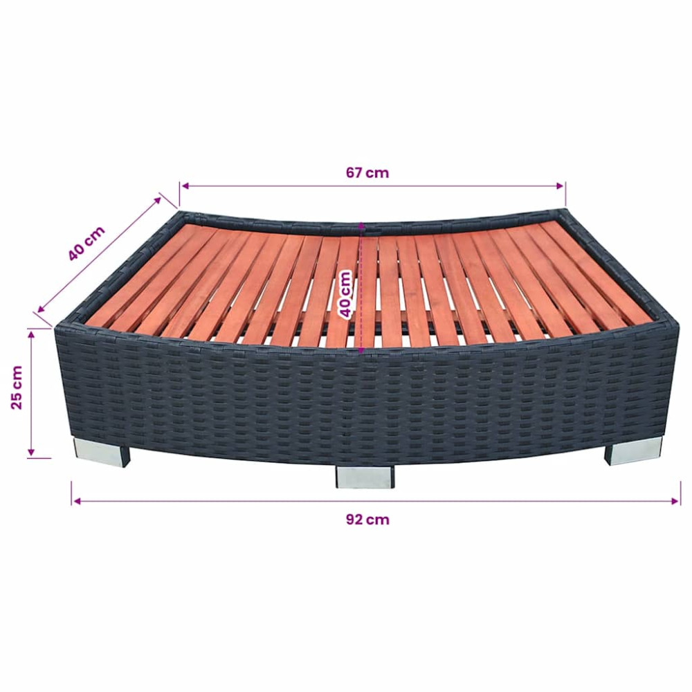 Produktbild för Spatrappa konstrotting 92x45x25 cm svart