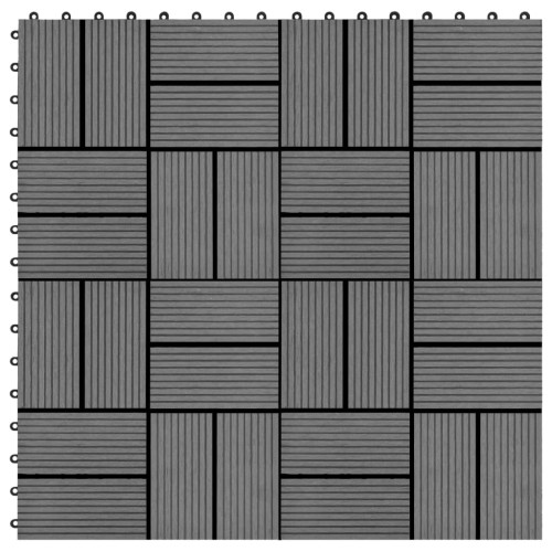 vidaXL Trall 11 st WPC 30x30 cm 1 kvm grå