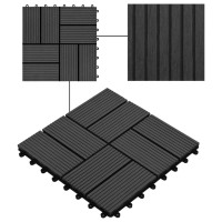 Produktbild för Trall 11 st WPC 30x30 cm 1 kvm svart
