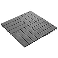 Miniatyr av produktbild för Trall 11 st djupt mönster WPC 30x30 cm 1 kvm grå