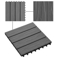 Miniatyr av produktbild för Trall 11 st djupt mönster WPC 30x30 cm 1 kvm grå