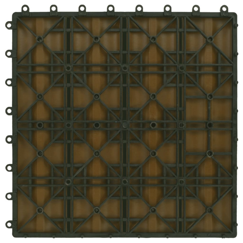 Produktbild för Trall 11 st djupt mönster WPC 30x30 cm 1 kvm teakfärg