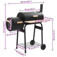 Produktbild för Klassisk rökgrill BBQ Offset