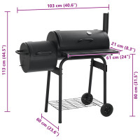 Produktbild för Klassisk rökgrill BBQ Offset