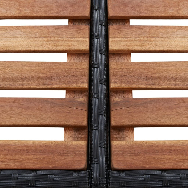 Produktbild för Fyrkantig poolkant svart 268 x 268 x 55 cm konstrotting