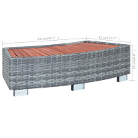 Produktbild för Spatrappa grå konstrotting 92x45x25 cm