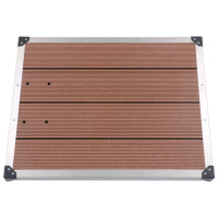 Produktbild för Golv till utedusch WPC rostfritt stål 80x62 cm brun