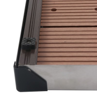 Produktbild för Golv till utedusch WPC rostfritt stål 80x62 cm brun