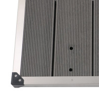 Produktbild för Golv till utedusch WPC rostfritt stål 110x62 cm grå