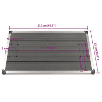 Produktbild för Golv till utedusch WPC rostfritt stål 110x62 cm grå