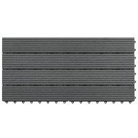 Produktbild för Markplattor WPC 60x30 cm 6 st 1 m² grå